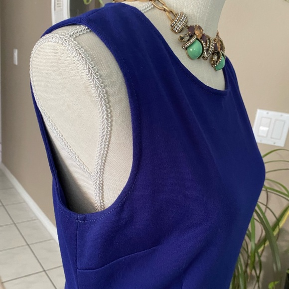 St. John Dress sz 8 Sleeveless Knit Purple Stretch Sheath Wool Blend - Picture 5 of 14